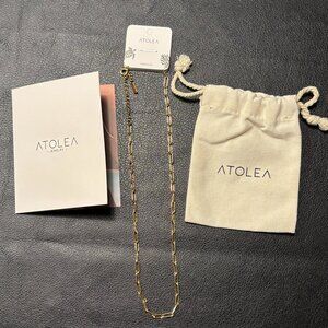 ATOLEA "Cozumel" Paperclip Choker 18K plated stainless steel 15-17in NEW